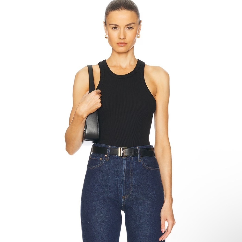 Bundle Agolde Rayne Black Tan Ribbed Cotton Lyocell Blend Tanks Women's Size S